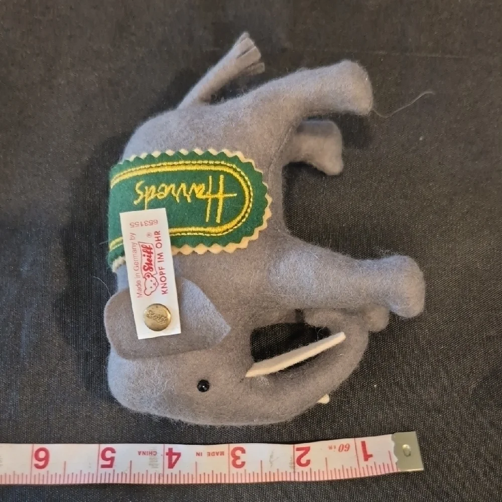 Steiff Made For Harrods Gray Elephant Plush